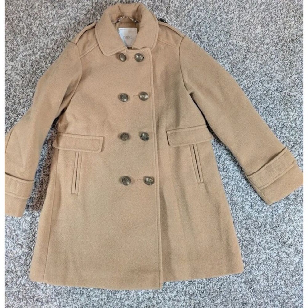 next Girls Tan Pea Coat Youth 7 Years